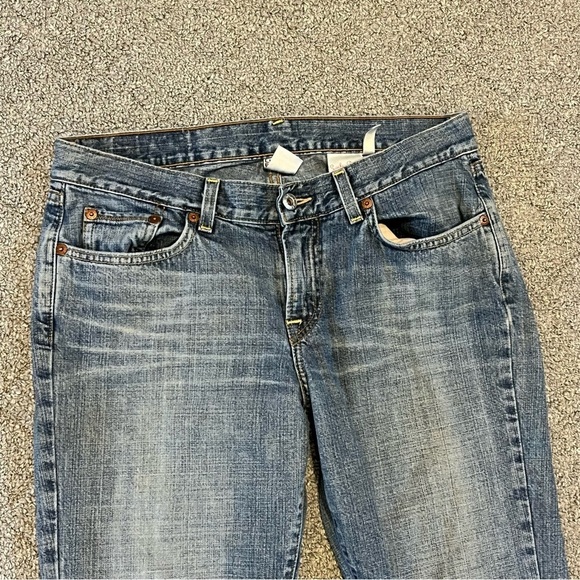 Lucky Brand Dungarees Skylo Flare Jeans Womens 8 Blue Distressed Denim - Picture 2 of 15